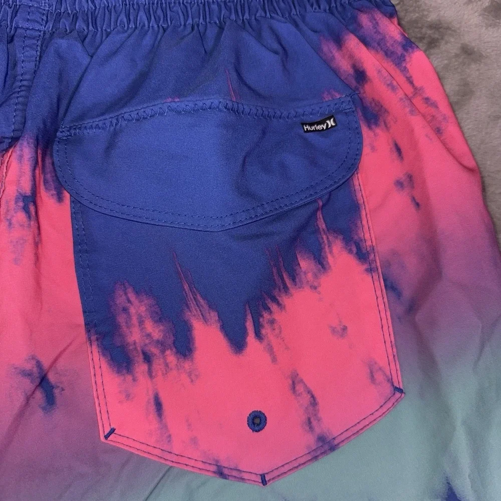 Hurley Boys Board Shorts Size Small‎ 26 Multicolor Gradient Palms Surfer Beach